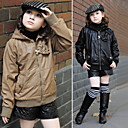 meisje hoodie fleece leren jas