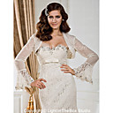 Elegant Long Sleeves Organza and Lace Bridal Jacket/ Wedding Wrap