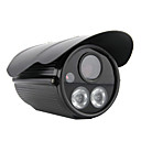 Double LED Lamps 700TVL IR Bullet Security Camera - Black