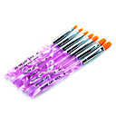 7pcs escova de nylon Ferramentas Acrílico Nail Art Set