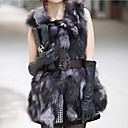 Elegant Collarless Fox Fur Party/ Career Vest