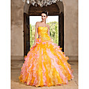 Ball Gown Strapless Floor-length Taffeta Dress With Ruffles