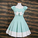 Short Sleeve Knee-length Blue Cotton Sweet Lolita Dress