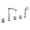 Chroom wijdverspreide Drie HandlesWith Messing Behandeld Hoofd van de douche bad kraan