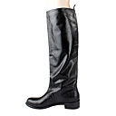 Elegant Leather Low Heel Knee High Boots With Zipper Party / Evening Shoes