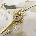 des femmes en or coeur couronne collier en cristal