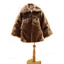 Piel sintética brillante flor de manga larga Chica Fiesta / Wedding Coat