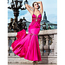 Trumpet/Mermaid V-neck Floor-length Satin Evening Dress With Beading