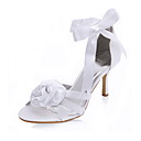 Satin Stiletto Heel Sandals With Satin Flower Wedding / Party Evening Shoes (More Colors Available)