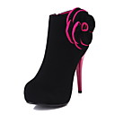 Fabulosos Camurça Salto Stiletto Ankle Boots com flor partido / Evening Shoes (mais cores)