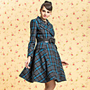ts annata controllo modello bavero battente tweed cappotto cintura