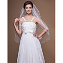 Two-tier Elbow Wedding Veil With Finished/Pencil Edge