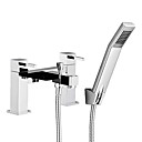 Hedendaagse Twee handgrepen Centerset met messing Behandeld douche kop bad kraan chroom