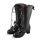 Café main en cuir PU 6,3 cm talon haut Bottes Lolita Pays