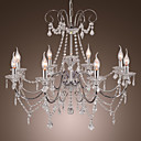Lámpara Chandelier Vela de Cristal Cromada con 8 Bombillas - DOUGHERTY