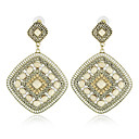 Lovely Alloy with Beads and Crystals Square Chandelier Earrings(More Colors)