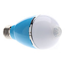 Infrared Sensor E27 5W 450-500LM 3000-3500K Warm White Light Blue Cover LED Ball Bulb (110-240V)