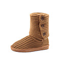 Damen Fabric Gummi Anti-Rutsch-Waterproof Warming Mid-Calf Flach Snow Boots (verschiedene Farben)