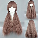 Lolita Wave Wig Inspired by Zipper Puffy Brown Mixed Color 70cm Sweet