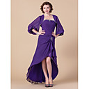Sheath/Column Strapless Asymmetrical Chiffon Mother of the Bride Dress With A Wrap