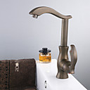 Messing antik Finish einzigen Handgriff Centerset Waschbecken Wasserhahn (groß)