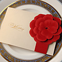 Invitación de boda hermosa con la flor en relieve (juego de 50)