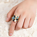 Neoglory joyas swarovski flor cristalizada anillo de tamaño variable (diámetro del anillo: 1.85cm)
