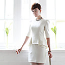 ALAN Peplum Dress with V-neck Back