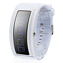 Nuovo orologio 108-LED (blu), con 10 Lettere, cinturino bianco