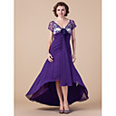 A-line V-neck Asymmetrical Chiffon Mother of the Bride Dress