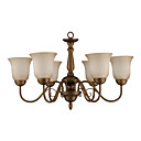 40W 6-light Metalen kroonluchter met glazen kap