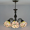 60W Tiffany Style Chandelier with Floral Shades