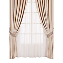 (Two Panels) Classic Grace Solid Jacquard Energy Saving Curtains
