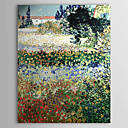 Hand-painted Garden in Bloom,Arles,c.1888 by Vincent Van Gogh Oil Painting  with Stretched Frame