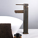 antike einzigen Handgriff Centerset Waschbecken Wasserhahn Messing antik finish (groß)