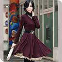 Femmes col haut robe cintrée Jersey swing