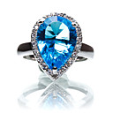Superbe bague plaqué platine zircone cubique