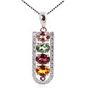 Stilig 925 sølv med Tourmaline Plating 18K Gold kvinner halskjede