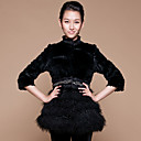 Half Sleeve Collarless Rex Rabbit Fur And Lamb Fur Casual/Party Coat (More Colors)