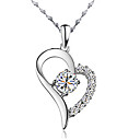 Klassieke 925 Sterling Zilveren Hart Vorm Hanger Collier