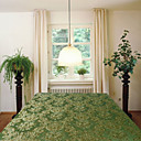 Jacquard Big Leaves Rectangular 100% Cotton Green Table Cloth