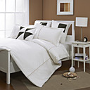 White Geometric Corduroy Twin / Queen / King 3-Piece Duvet Cover Set