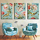 Stretched Canvas Print Vintage Animal Birds and Floral Set of 3 1301-0231