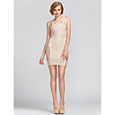 Sheath/Column Jewel Short/Mini Rayon Simple Design Bandage Dress