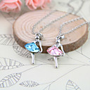 CANLYN JEWELRY Ballet Girl Alloy Necklace(More Colors)(Length:20.5cm,Pendant Length:3.8cm)