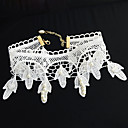 Elegant Hollow White Pearl Lace Choker Necklace