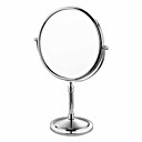 Chrome Finish Circle Base 360-degree Rotating Silver Cosmetic Mirror(M-L)