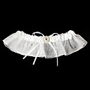 Cetim e tule com bowknot casamento Garter
