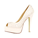Elegantes charol de tacón de aguja bombas peep toe con el remache Fiesta / noche zapatos