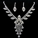 Aleación de moda con conjunto de joyería de diamante de imitación de las mujeres incluyendo collares, aretes